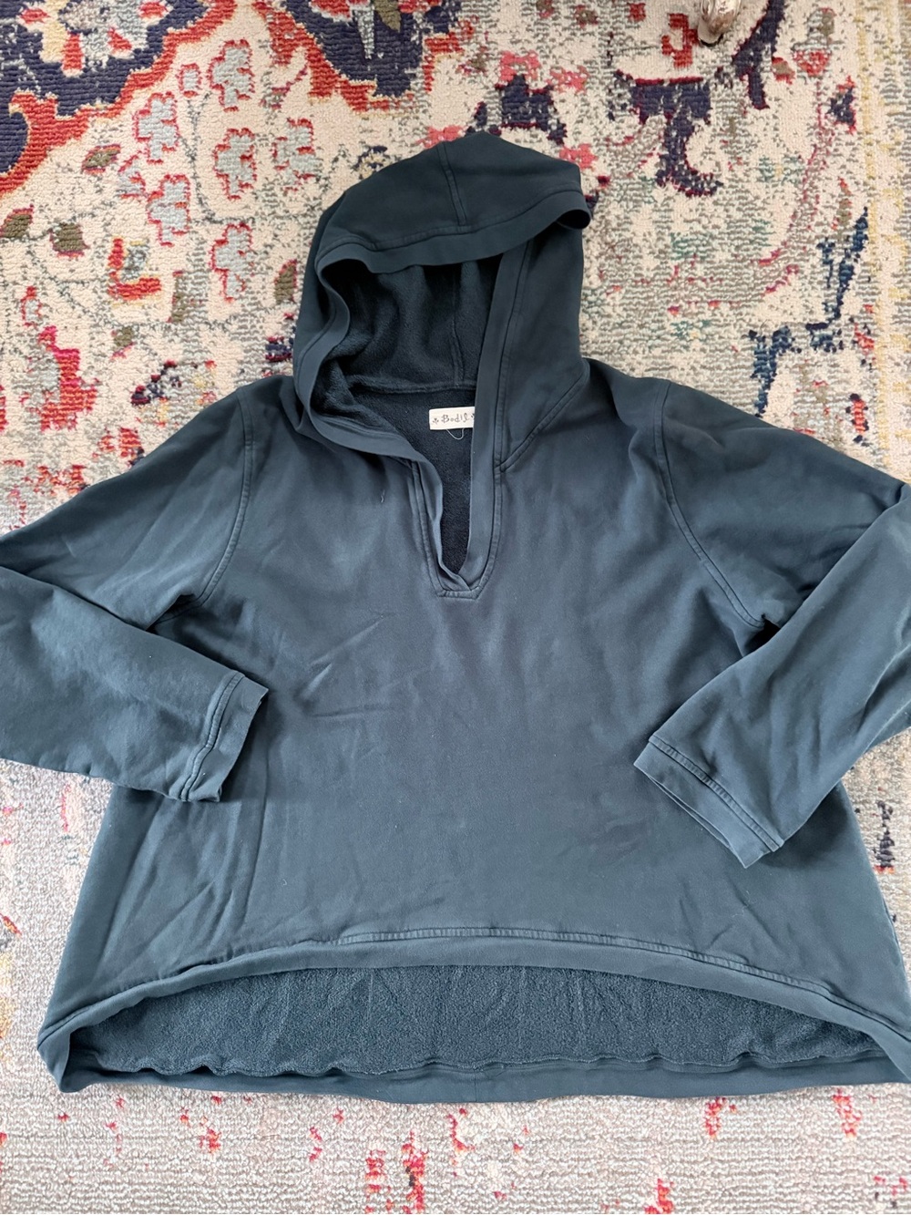 Women's Hooded Pullover Sweatshirt in Dark Teal